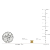 0.02 Carat (ctw) Sterling Silver Round Yellow Diamond Micro Pave Setting Kite Shape Stud Earrings