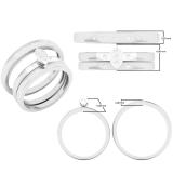 0.10 Carat (ctw) 18K White Gold Round Diamond Men & Women's Cluster Ring Trio Set 1/10 CT