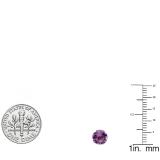Dazzlingrock Collection Sterling Silver Each 6.1 MM Round Amethyst Stud Earrings