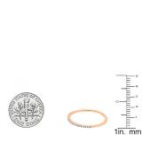 0.10 Carat (ctw) 10K Rose Gold Round White Diamond Ladies Wedding Stackable Band 1/10 CT