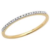 0.10 Carat (ctw) 10K Yellow Gold Round White Diamond Ladies Wedding Stackable Band 1/10 CT