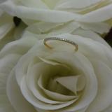 0.10 Carat (ctw) 10K Yellow Gold Round White Diamond Ladies Wedding Stackable Band 1/10 CT