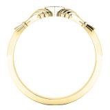 0.02 Carat (ctw) 10K Yellow Gold Round White Diamond Ladies Bridal Heart Promise Ring