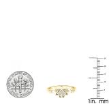 0.02 Carat (ctw) 10K Yellow Gold Round White Diamond Ladies Bridal Heart Promise Ring