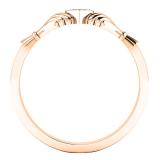 0.02 Carat (ctw) 18K Rose Gold Round White Diamond Ladies Bridal Heart Promise Ring