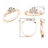 0.02 Carat (ctw) 18K Rose Gold Round White Diamond Ladies Bridal Heart Promise Ring