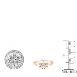 0.02 Carat (ctw) 18K Rose Gold Round White Diamond Ladies Bridal Heart Promise Ring