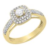 0.65 Carat (ctw) 18K Yellow Gold Round Diamond Ladies Bridal Engagement Ring