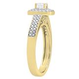 0.65 Carat (ctw) 18K Yellow Gold Round Diamond Ladies Bridal Engagement Ring