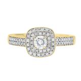 0.65 Carat (ctw) 18K Yellow Gold Round Diamond Ladies Bridal Engagement Ring