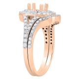 0.80 Carat (ctw) 18K Rose Gold Round Diamond Ladies Semi Mount Ring Set 3/4 CT (No Center Stone)