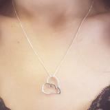0.33 Carat (ctw) Black Plated Sterling Silver Black & White Diamonds Heart Ladies Pendant 1/3 CT