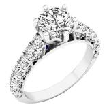 2.68 Carat (ctw) Sterling Silver Round Cubic Zirconia CZ Ladies Engagement Ring