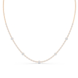 1.95 Carat (ctw) 18K Rose Gold Round White Diamond Ladies Flower Gold Necklace 2 CT