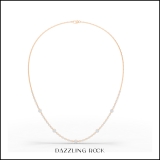 1.95 Carat (ctw) 18K Rose Gold Round White Diamond Ladies Flower Gold Necklace 2 CT