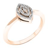 0.05 Carat (ctw) 10K Rose Gold Round White Diamond Ladies Cluster Bridal Promise Ring