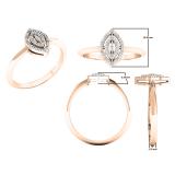 0.05 Carat (ctw) 10K Rose Gold Round White Diamond Ladies Cluster Bridal Promise Ring