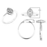 0.05 Carat (ctw) 10K White Gold Round White Diamond Ladies Cluster Bridal Promise Ring