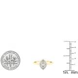 0.05 Carat (ctw) 10K Yellow Gold Round White Diamond Ladies Cluster Bridal Promise Ring