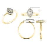 0.05 Carat (ctw) 14K Yellow Gold Round White Diamond Ladies Cluster Bridal Promise Ring
