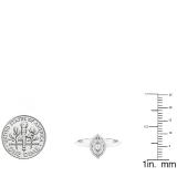 0.05 Carat (ctw) 18K White Gold Round White Diamond Ladies Cluster Bridal Promise Ring