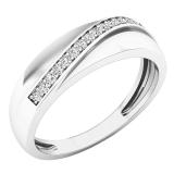 0.15 Carat (ctw) Sterling Silver Round White Diamond Men's Anniversary Wedding Band