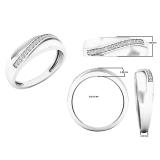 0.15 Carat (ctw) Sterling Silver Round White Diamond Men's Anniversary Wedding Band