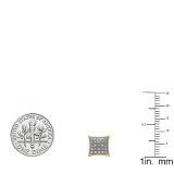 0.20 Carat (ctw) 18K Yellow Gold Plated Silver Round Diamond Men's Hip Hop Stud Earrings 1/5 CT