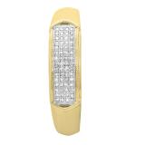 0.15 Carat (ctw) Round White Diamond Men's Wedding Band 18K Yellow Gold