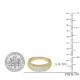 0.15 Carat (ctw) Round White Diamond Men's Wedding Band 18K Yellow Gold