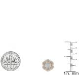0.35 Carat (ctw) 10K Yellow Gold Round White Diamond Ladies Cluster Flower Earrings 1/3 CT