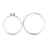 0.35 Carat (ctw) 10K White Gold Round White Diamond Men & Women's Cluster Bridal Trio Set 1/3 CT
