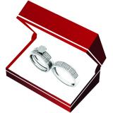 0.35 Carat (ctw) 10K White Gold Round White Diamond Men & Women's Cluster Bridal Trio Set 1/3 CT