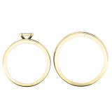 0.35 Carat (ctw) 10K Yellow Gold Round White Diamond Men & Women's Cluster Bridal Trio Set 1/3 CT