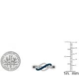 0.27 Carat (ctw) 18K White Gold Round Blue & White Diamond Ladies Right Hand Ring 1/4 CT