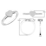 0.15 Carat (ctw) 10K White Gold Round White Diamond Ladies Bridal Heart Shaped Promise Ring