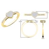 0.15 Carat (ctw) 10K Yellow Gold Round White Diamond Ladies Bridal Heart Shaped Promise Ring