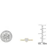 0.15 Carat (ctw) 10K Yellow Gold Round White Diamond Ladies Bridal Heart Shaped Promise Ring