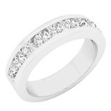 1.00 Carat (ctw) 10K White Gold Round White Diamond Ladies Anniversary Wedding Band 1 CT