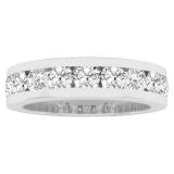 1.00 Carat (ctw) 10K White Gold Round White Diamond Ladies Anniversary Wedding Band 1 CT