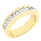 1.00 Carat (ctw) 10K Yellow Gold Round White Diamond Ladies Anniversary Wedding Band 1 CT