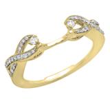 0.23 Carat (ctw) 10K Yellow Gold Round White Diamond Ladies Wedding Band Enhancer Guard Ring 1/4 CT