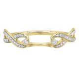 0.23 Carat (ctw) 10K Yellow Gold Round White Diamond Ladies Wedding Band Enhancer Guard Ring 1/4 CT