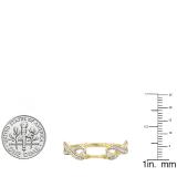 0.23 Carat (ctw) 10K Yellow Gold Round White Diamond Ladies Wedding Band Enhancer Guard Ring 1/4 CT
