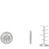 0.23 Carat (ctw) 18K White Gold Round White Diamond Ladies Huggies Hoop Earrings 1/4 CT