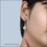 IGI CERTIFIED Round White Diamond Flower Cluster Dangle Drop Earrings (0.15 ctw, Color I-J, Clarity I2-I3) in 925 Sterling Silver