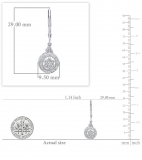 0.15 Carat (ctw) Sterling Silver Round White Diamond Ladies Cluster Style Drop Earrings