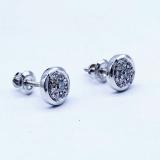 0.25 Carat (ctw) 14K White Gold Round White Diamond Ladies Cluster Stud Earrings 1/4 CT