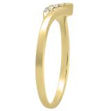 0.05 Carat (ctw) 14K Yellow Gold Round White Diamond Ladies Wedding Stackable Band Contour Ring
