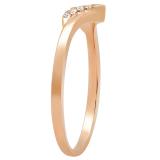 0.05 Carat (ctw) 18K Rose Gold Round White Diamond Ladies Wedding Stackable Band Contour Ring